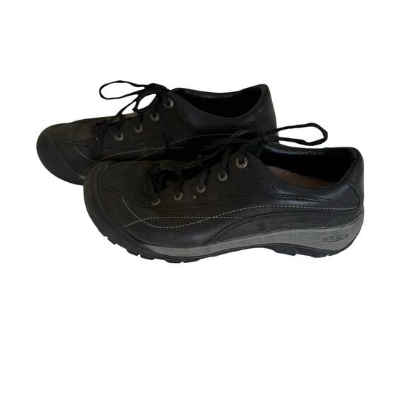 KEEN Women’s Black Leather Lace Up Casual Shoes EU 40 US 9.5 Comfort Walking - Picture 2 of 8